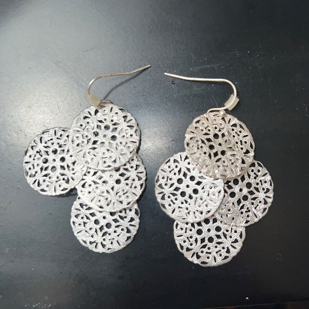 Silver Medallion Earrings